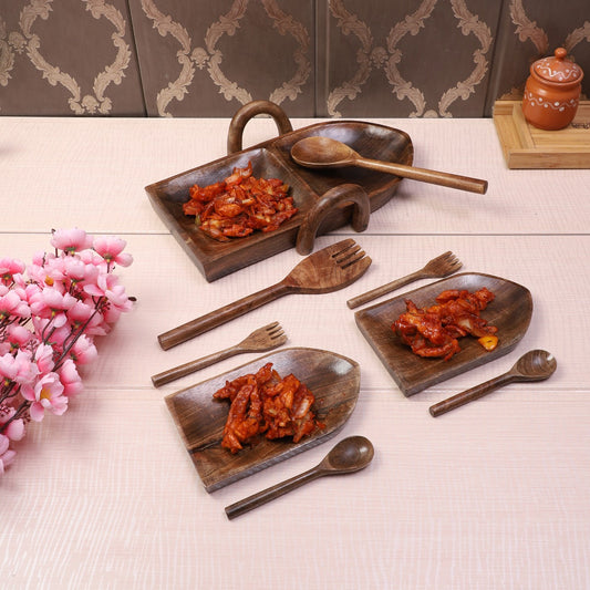 Mangowood Boat Platter set of 9 idekors