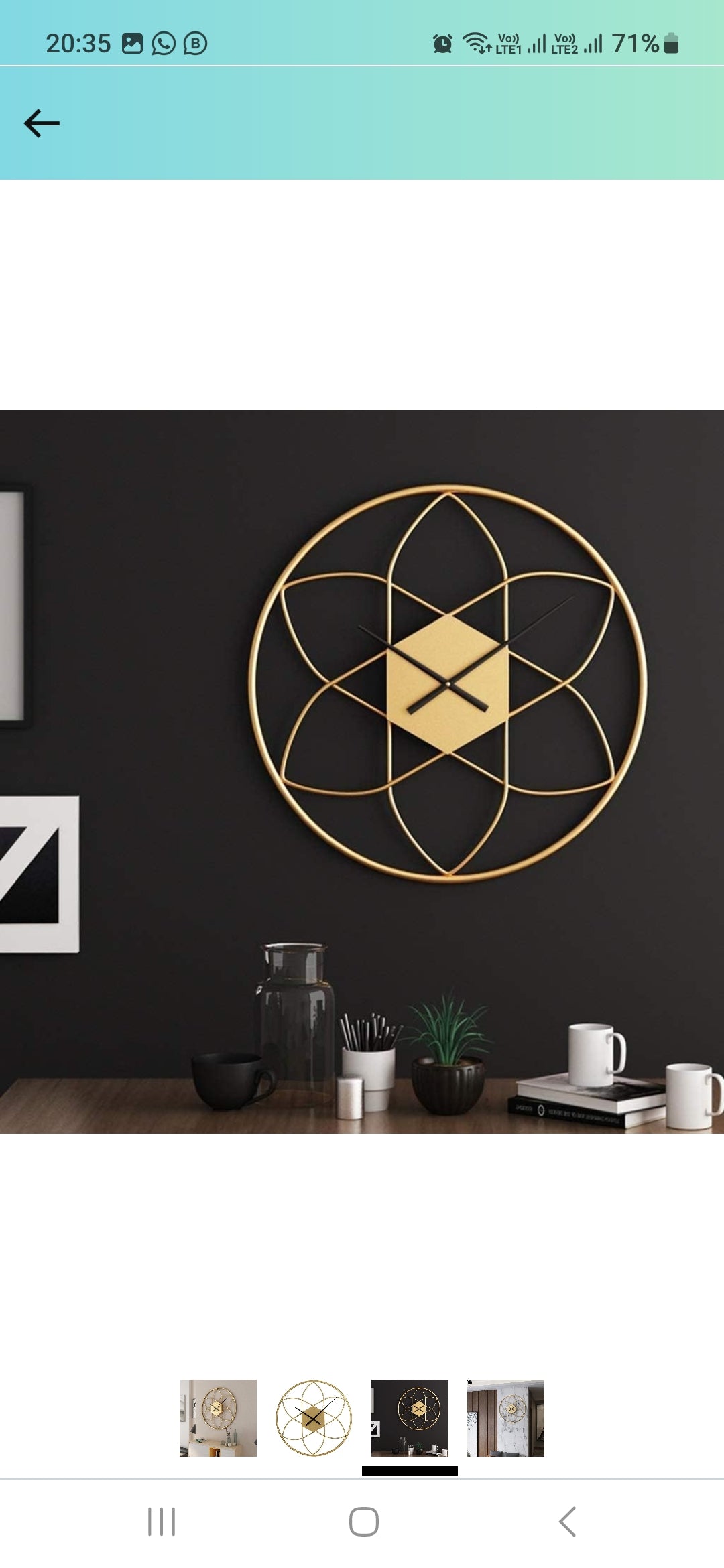 Idekors Metal Vintage Golden Metal Wall clock Panel Wall Hanging Watch for Living Room Bedroom Hall Office Home