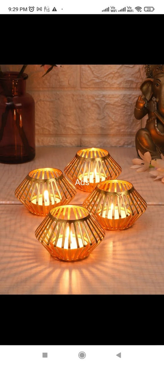 Small Plating Tealight Holder Set of 4 idekors