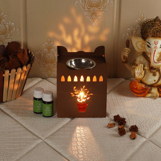 Tulsi Pot Diffuser With 2 Aroma Oil idekors
