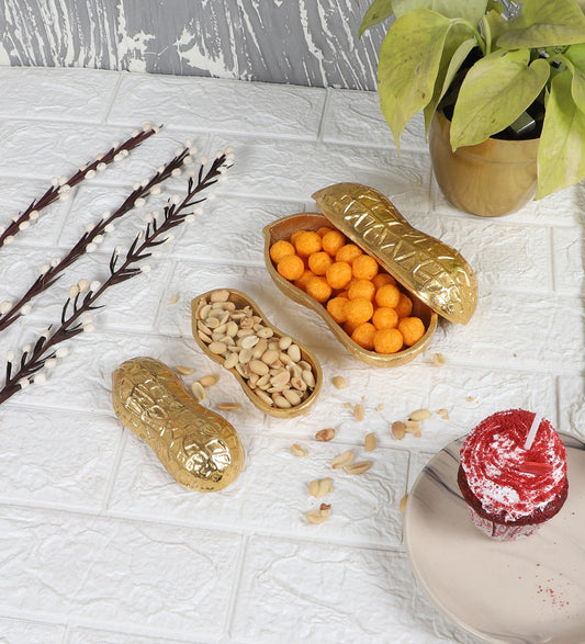 Aluminium Gold plated peanut platter