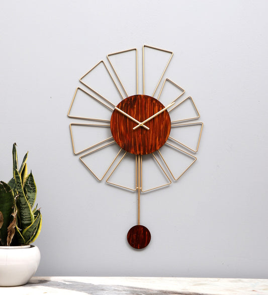 Brown pendulum clock panel
