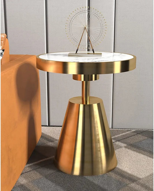 Center Table Small Coffee Table Marble Stainless Steel Corner Table Modern Minimalist Round Edge Table Creative Small Coffee Table Side Table End Table