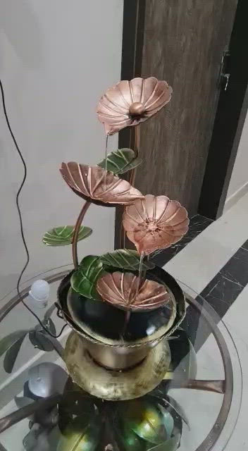 Metal fountain table decor