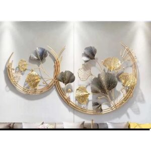 2 circle gingko leaves Wall decor idekors