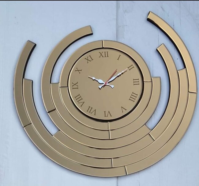 2d Glass designer wall clock idekors