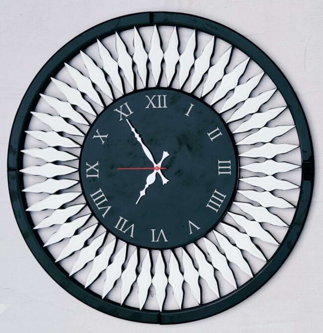 2d Glass designer wall clock idekors