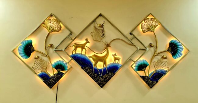 Deer wall decor with led idekors