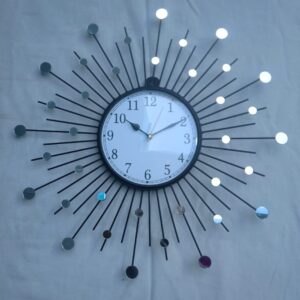 Designer sun mirror work clock wall clock panel idekors