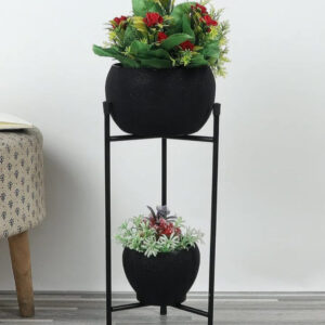 Double Apple Planter Set of 2 - 4 Planter 2 Stand idekors