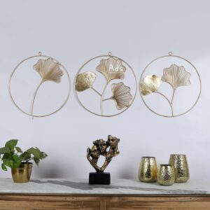 Etching and wired leaves set of 3 idekors