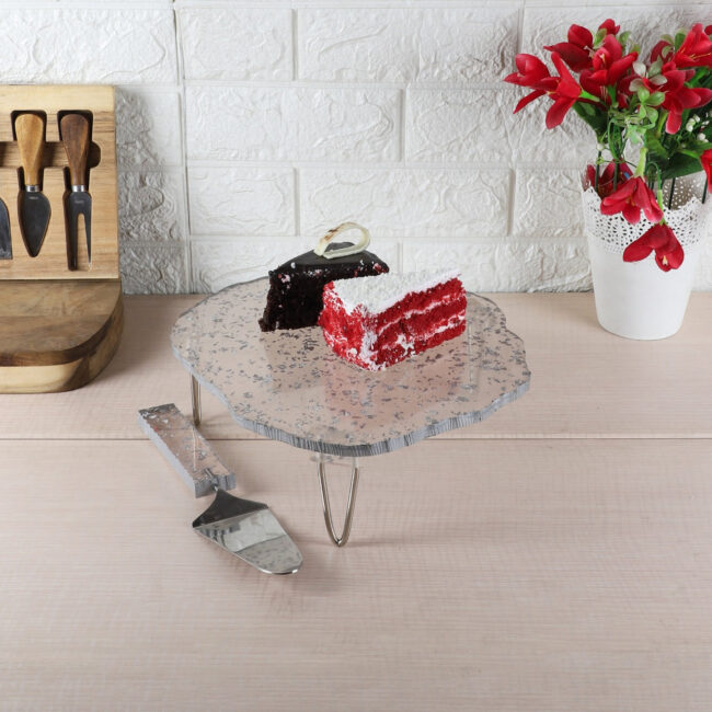 Flex cake platter with spatula idekors