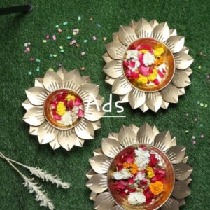 Hammered Flower Urli Set of 3 idekors