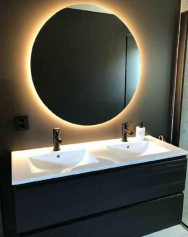 Led Sensor touch mirror circle simple idekors