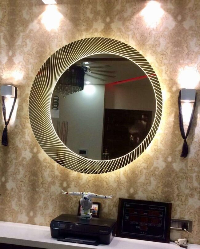 Led Sensor touch mirror double circle designer idekors