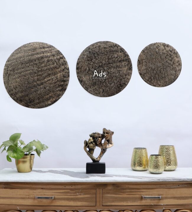 Metal Circles wall decor set of 3 idekors