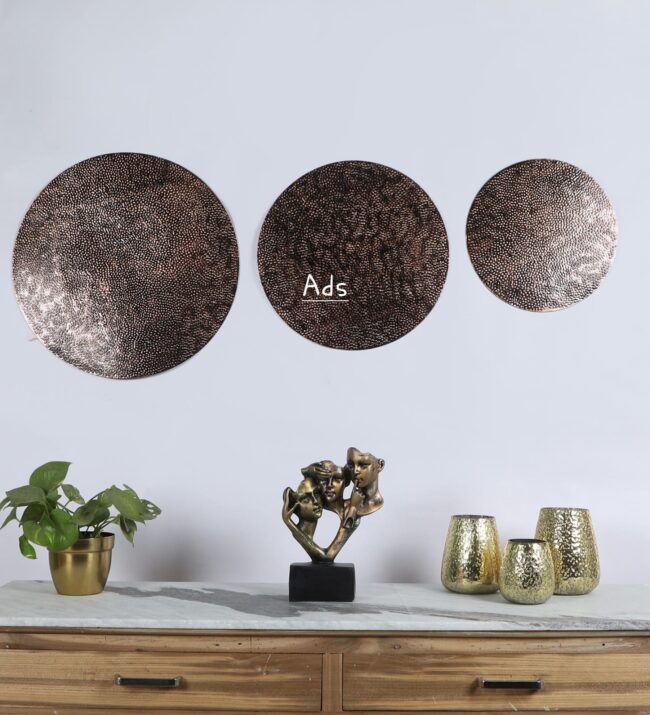 Metal Circles wall decor set of 3 idekors