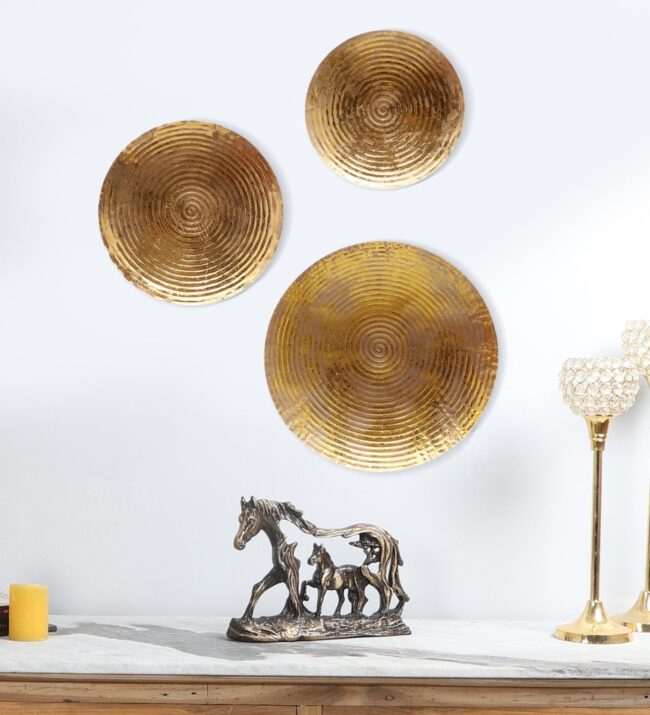 Metal Circles wall decor set of 3 idekors