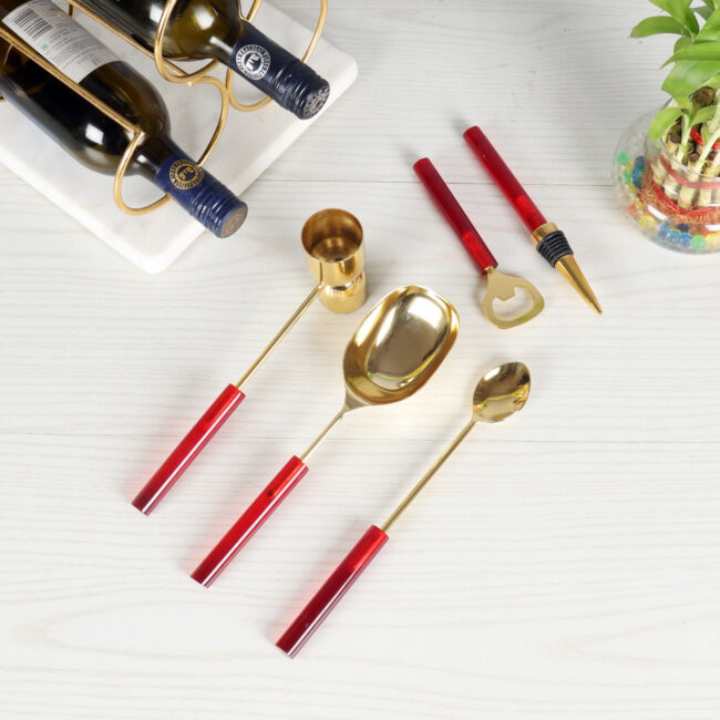 Resin & Steel Gold Plating Bar Set of 5 idekors