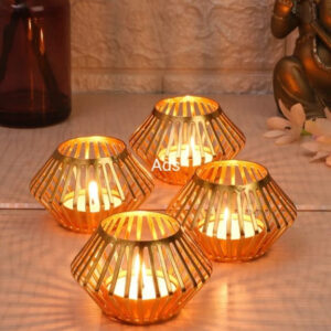 Small Plating Tealight Holder Set of 4 idekors