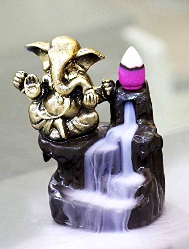 Smoke backflow polyresin fountain with 10 dhoop free idekors