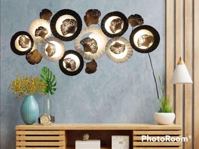 Wall Decor circles contemprary with led light idekors